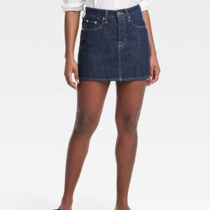 Universal Thread Women’s Mid-Rise Denim Mini Skirt in Dark Wash